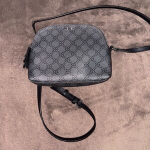 Black Patterned Crossbody Bag